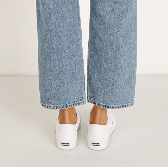 Superga 2306 Cotu Sneakers Slip On White Canvas Fabric Logo Platform 10 - Picture 5 of 16